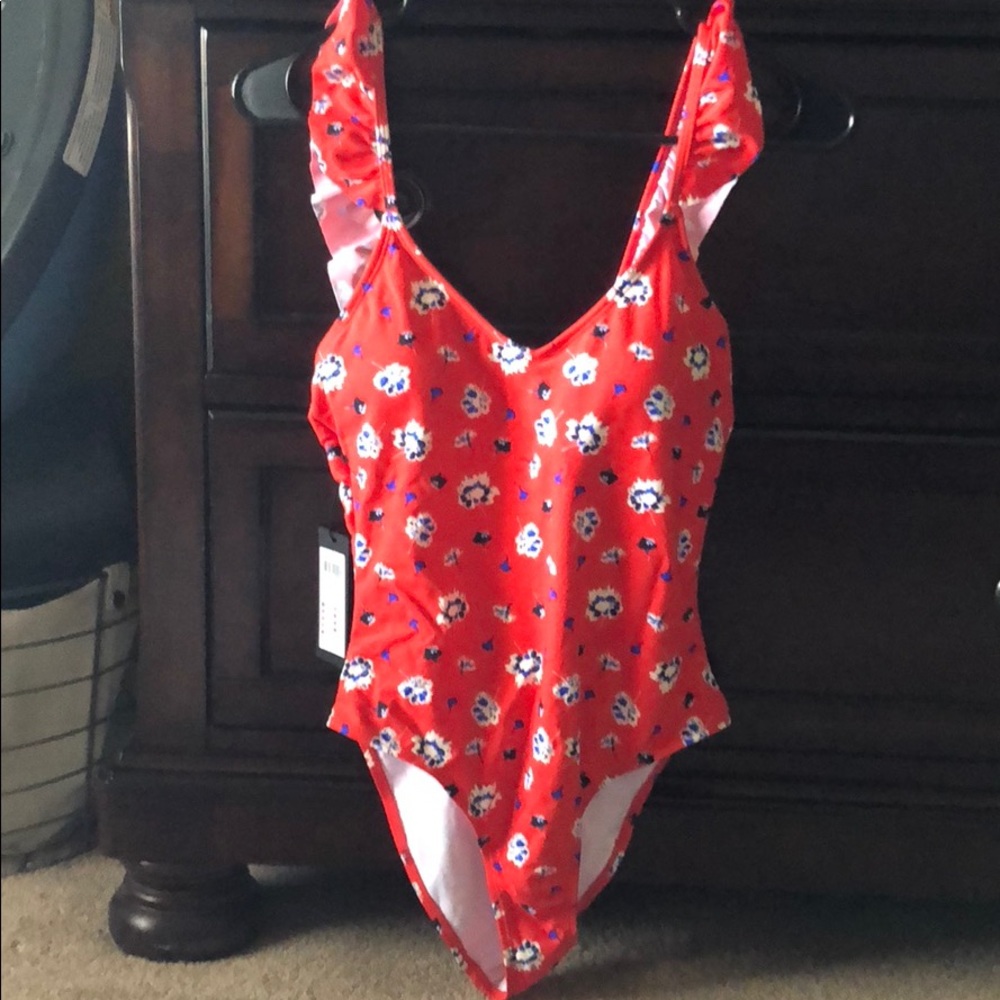 Floral one piece swim suit